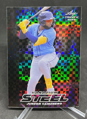 2023 Leaf Trinity JUNIOR CAMINERO Vanadium Steel RC S-41 Black Checkerboard 2/3!