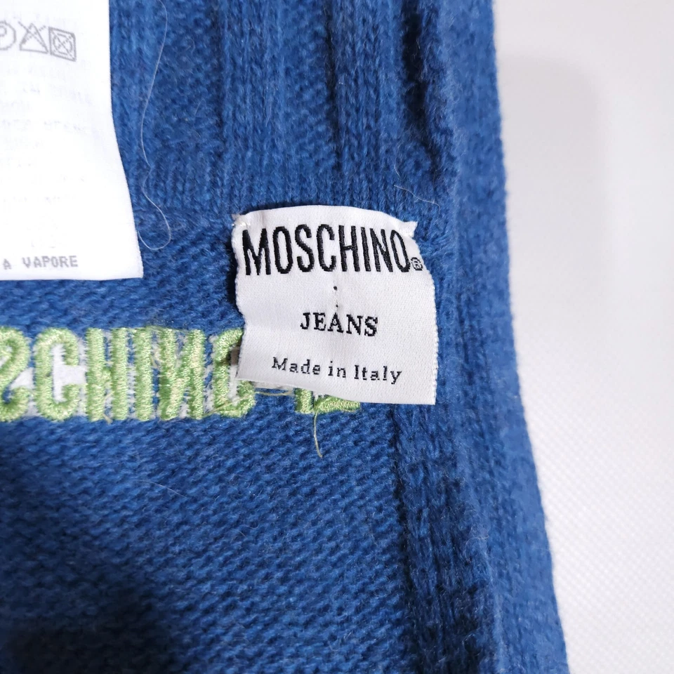 复古 Moschino 羊毛围巾 意大利制造 68.5"x14 — 第 4/4 张图片