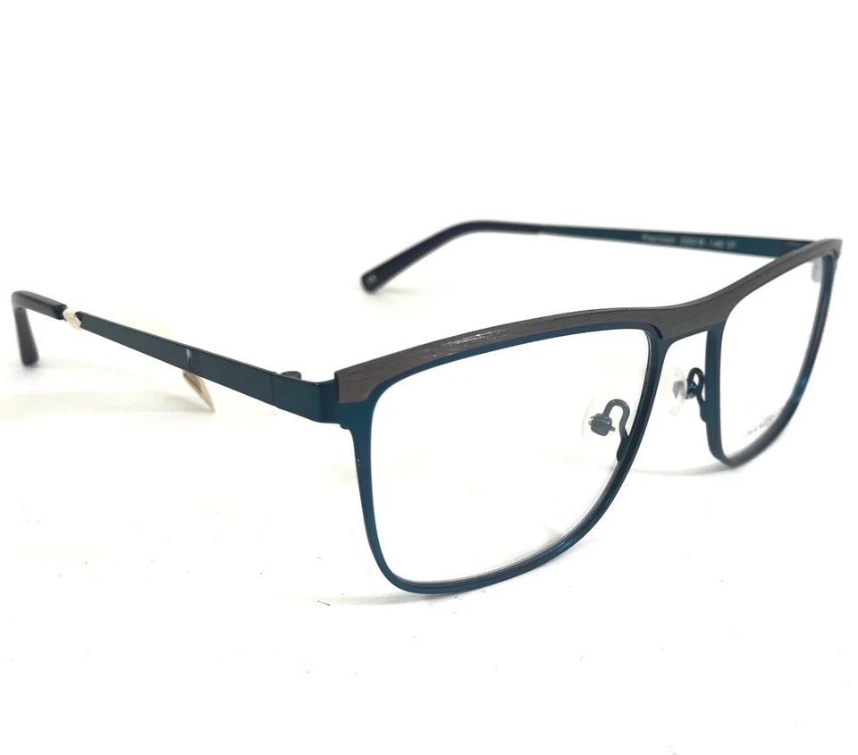 Jhane Barnes Eyeglasses Frames Precision ST Gray Blue Square Full Rim 55-18-140 - Image 3 of 4