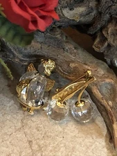 4. Vintage SWAROVSKI Gold tone Winged ANGEL, Two CHERRIES  Swan mark Two pic Pin