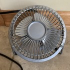 Fan Desk Personal Table 5” Electric Wall Plug Adjustable Stand Silver Metal Gage