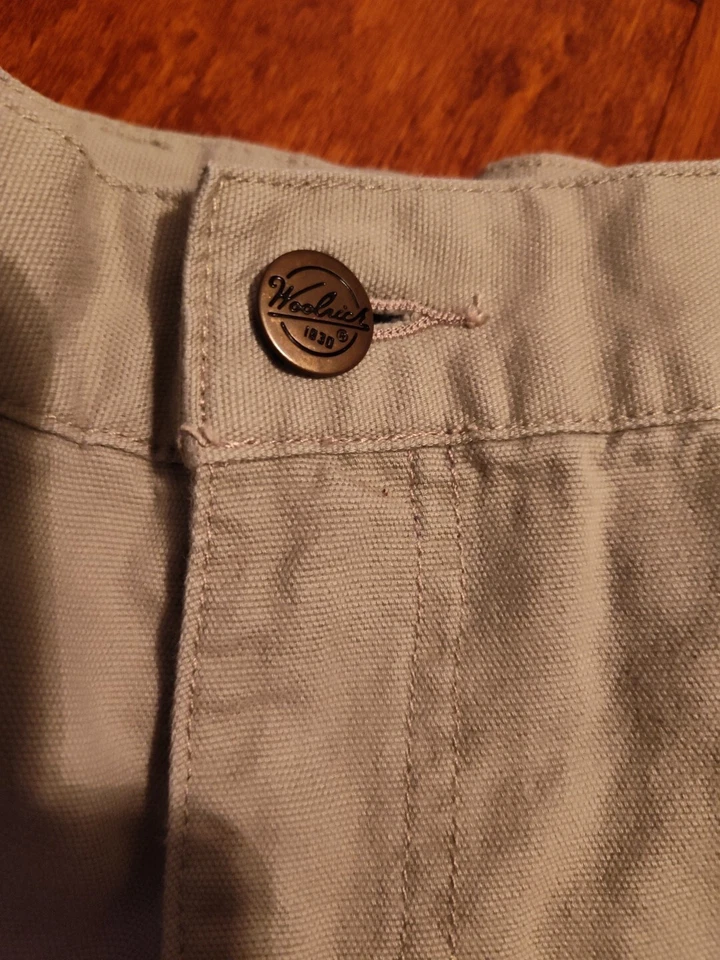 Pantalones Cortos Woolrich Para Hombre Caqui Lona Utilidad Aire Libre Senderismo Talla 44 Foto 4 de 4