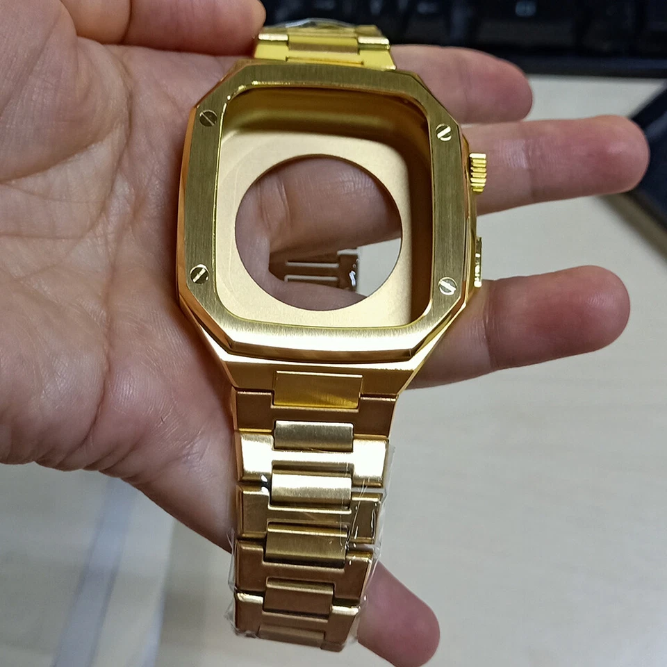 Funda Protectora de Metal con Banda de Acero Inoxidable para Apple Watch 44mm Mod Kit Foto 2 de 4