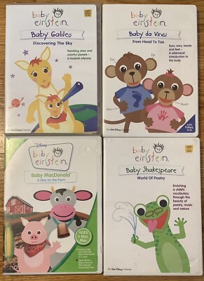 Baby Einstein Series   Einstein Da Vinci Galileo Shakespeare MacDonald 4 DVD Lot
