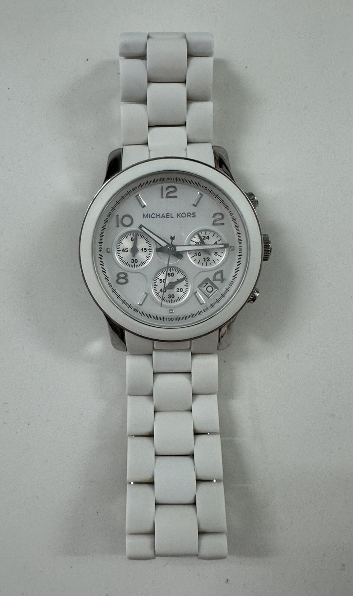 Michael Kors Watch Women Mk5423 White Silicon Band | eBay Michael Kors Watch Women Mk5423 White Silicon Band | eBay
