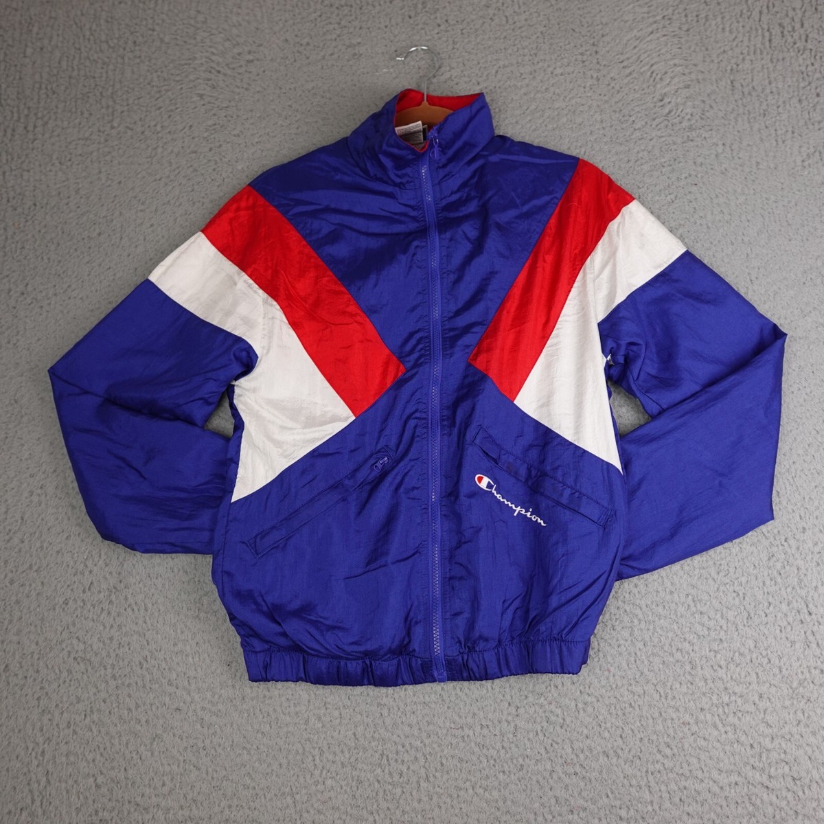 Vintage Champion Track Jacket Mens X-Small Blue Red White Vintage Champion Track Jacket Mens X-Small Blue Red White