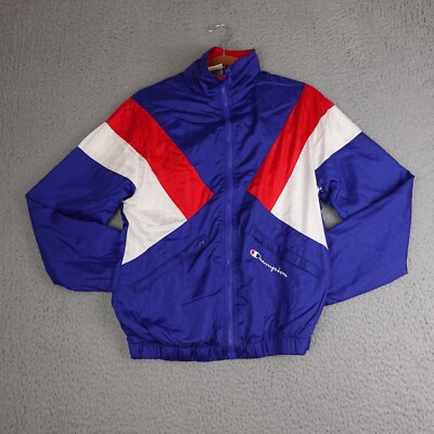 Vintage Champion Track Jacket Mens X-Small Blue Red White Vintage Champion Track Jacket Mens X-Small Blue Red White