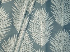 High End Designer Fabric Embroidered Leaves Glacier Blue 39.88/yd. 2Yd. Min.