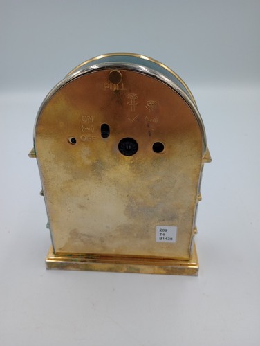 Vintage BULOVA Archtop Jutebox Green Jade Mantle Shelf Desk Alarm Clock Works! - Picture 6 of 11