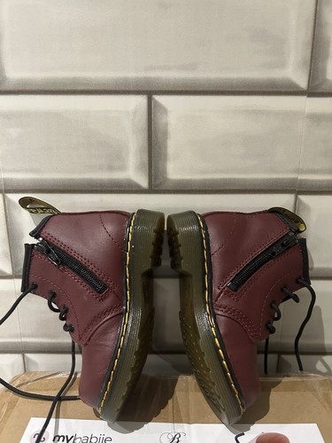 Dr. Martens Boots Oxblood Leather Zip Infants UK 5 EU 21.5 - Picture 3 of 7