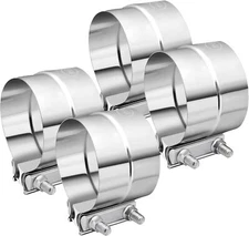 4pcs 5" inch Stainless Steel 304 Lap Joint Exhaust Band Clamp for Pipes Mufflers