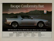 1986 Mitsubishi Starion ESI-R Escape Conformity Fast Car VINTAGE PRINT AD
