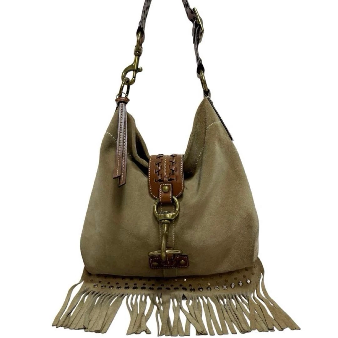 バッグ COACH Soho Suede Fringe Hobo Olive Brown Coach Fringe Women's Hobo Bags Handbags for sale | eBay