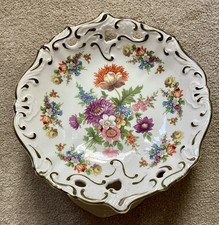 amazing plate (dish) with a Dresden bouquet pattern, English porcelain