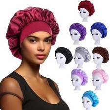 Silk Bonnet Adjustable Bonne For Sleeping Hair Bonnet With Tie Band UK