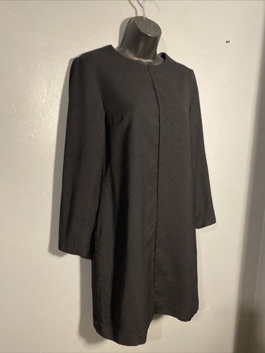 Talbots Women's Wool Dress Size 8 Petite Black Fall Winter Long Sleeve - Picture 3 of 8