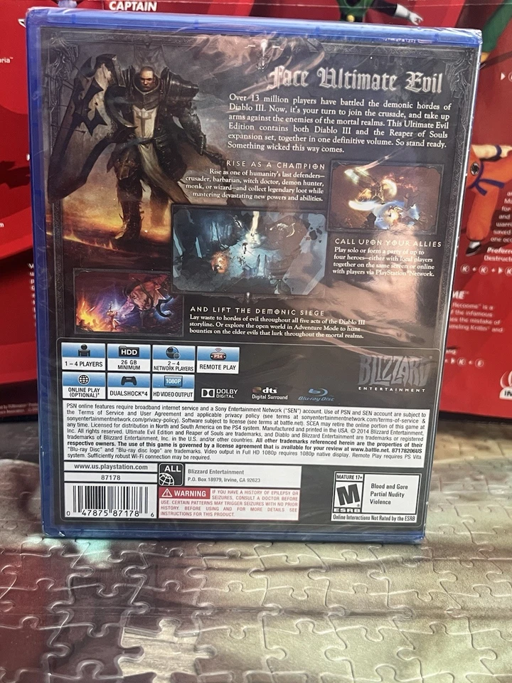 Diablo III: Reaper of Souls - Ultimate Evil Edition PS4 - New, Factory Sealed - Image 2 of 3