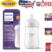 No-Drip 9oz Baby Bottle with Soft Natural Nipple   Perfect for Breastfed Babies