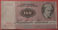 100 Kronen Dänemark - Alter Schein 1972 - Noch gültige Währung - Zirkuliert
