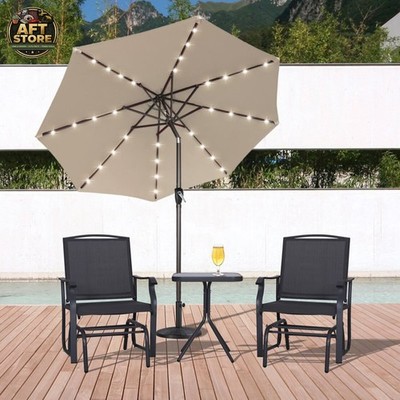 Symple Stuff Lighted Market Umbrella - Solar Powered, 8 Ribs