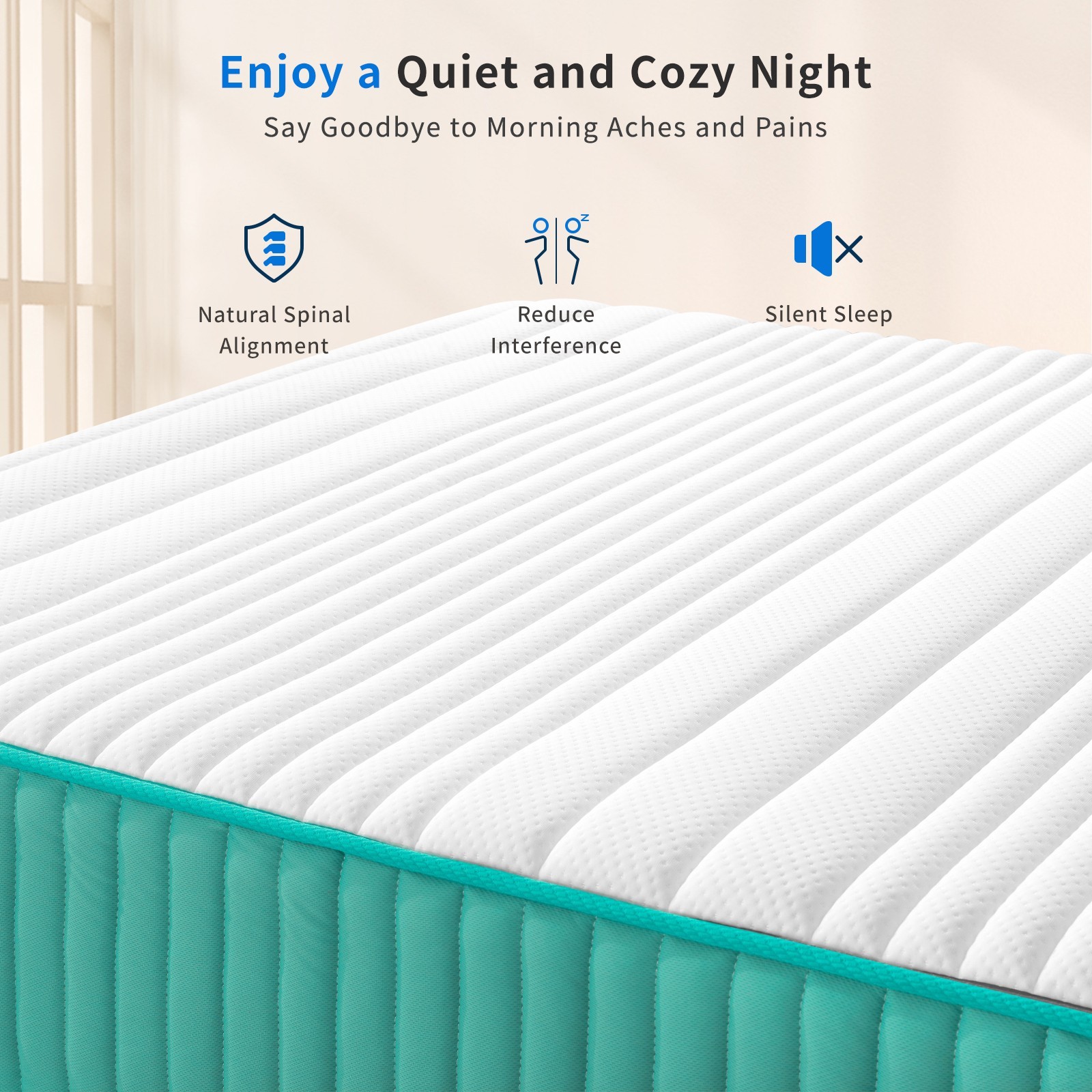 Perfect Size Mattress,  12'' Soft Fabric Hybrid Innerspring Cool Foam Mattress