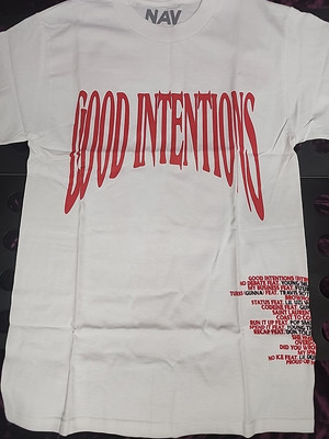 New VLONE x NAV Good Intentions White Red Shirt Size Small S