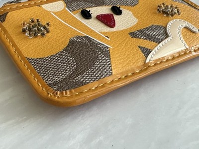 NEW COACH POPPY CHAN LEMON EMBELLISHED SMALL ID/COIN/CARD CASE