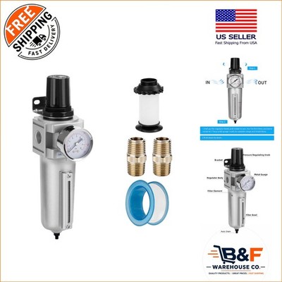 High-Performance Air Regulator & Heavy Duty Filter - Metal Bowl & Manual Drain