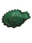 Vintage Murano Bullicante Controlled Bubble Teal Art Glass Ashtray Bowl