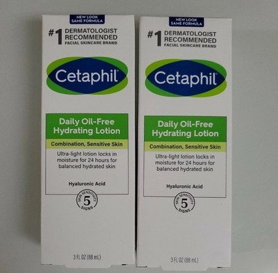 Cetaphil Daily Hydrating Lotion Hyaluronic Acid Face Sensitive Skin 3oz x2
