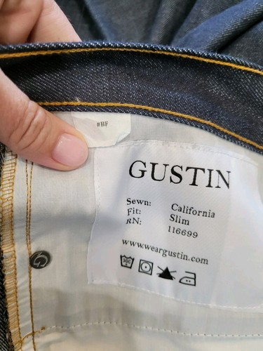 Gustin Jeans Herren 34x37 Raw Straight #BF Selvedge Denim Button Fly - Bild 6 von 11
