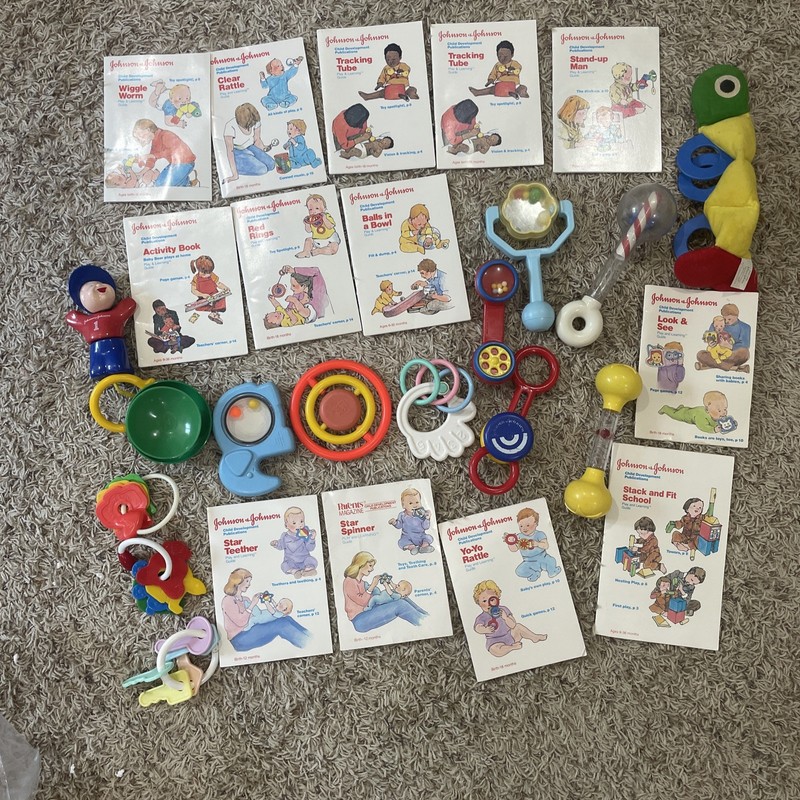 Vintage 1980s Baby Toys Set- Johnson & Johnson and Others