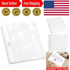 Economy 50 Pack Non-Glare Polypropylene Sheet Protectors - Safe for Kids' Art