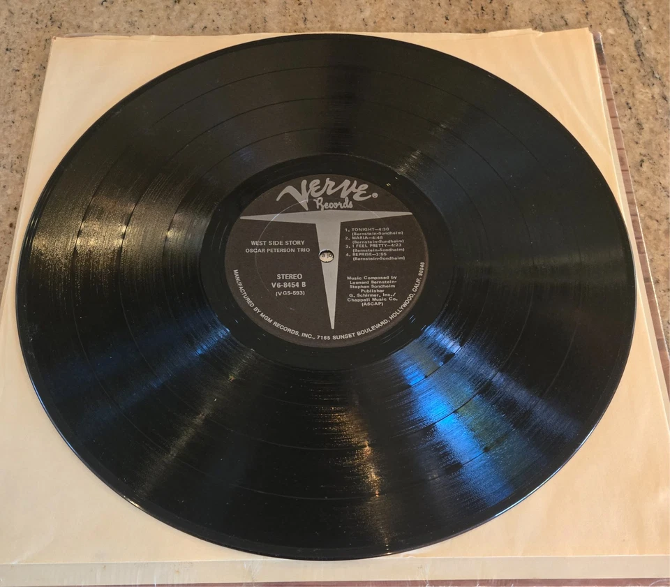 West Side Story Oscar Peterson Trio Vinyl Lp Record 1962 Vintage Verve Records - Image 4 of 4