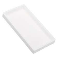 8" x 4" Silicone Bathroom Tray Soap Dispenser Tray Pure White