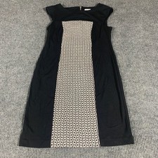 Chicos Dress Womens 0 Small Black Sleeveless LBD Fitted Sheath Ponte Cocktail