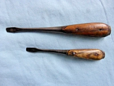 2 Anciens tournevis à frapper US métal bois outil armes armurier horloger - Photo 1/4