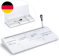Varhomax Schreibtisch Organizer, Desktop Whiteboard Wochenplaner Glas Weiß | Auf