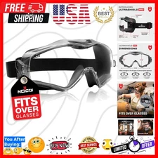 Safety Goggles Over Glasses with Extreme Impact Resistance — ANSI Z87.1 Certi...