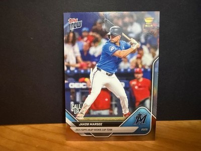 Jakob Marsee 2025 Topps Now MLB Rookie Cup Team Call Up Marlins RC-8 Nice Shape!
