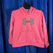 Under Armour Kids Pink Hoodie Logo Fleece Sweatshirt Size YXL