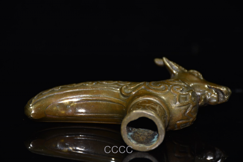 Chinese Retro Bronze Zodiac Sheep Cane Walking Stick Head Handle Accessories - Picture 8 of 8
