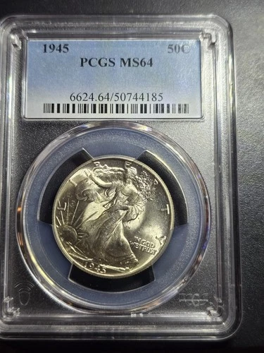 1945 50C Walking Liberty Half Dollar PCGS MS64