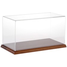 Plymor Clear Acrylic Display Case with Hardwood Base, 12" W x 6" D x 6" H