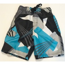 Kanu Surf Boys Swim Shorts Geometric Blue White Black - Boy  s Medium 5/6