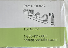 Two Handle Kitchen Faucet with Side Sprayer, Chrome, Model 203412, Kitchen