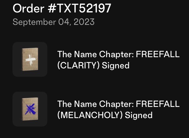 Official Txt Yeonjun signed Freefall Melancholy all album