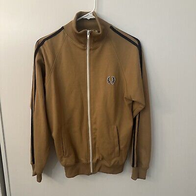 🚩FRED PERRY Track Jacket Mens S Light Brown Tan Tracksuit 🚩FRED PERRY Track Jacket Mens S Light Brown Tan Tracksuit