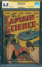 Captain Science #3 CGC SS 6.0 Don Perlin HIGHEST GRADED SIGNED COPY 1951 Bondage