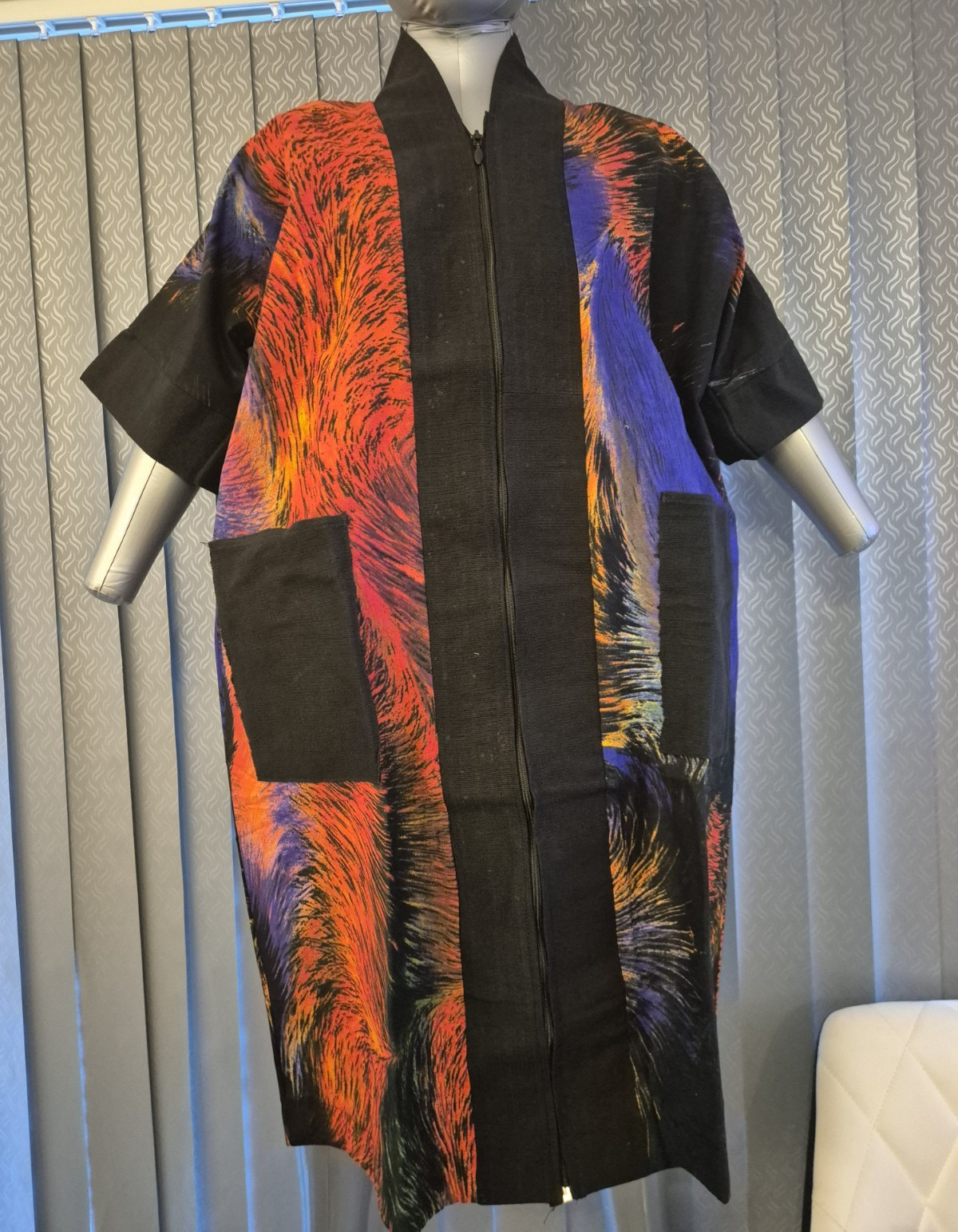 Liquidación Ventas Estampado Kimono Totalmente Grabado con Aso Oke| Kimono Ankara 100% Algodón